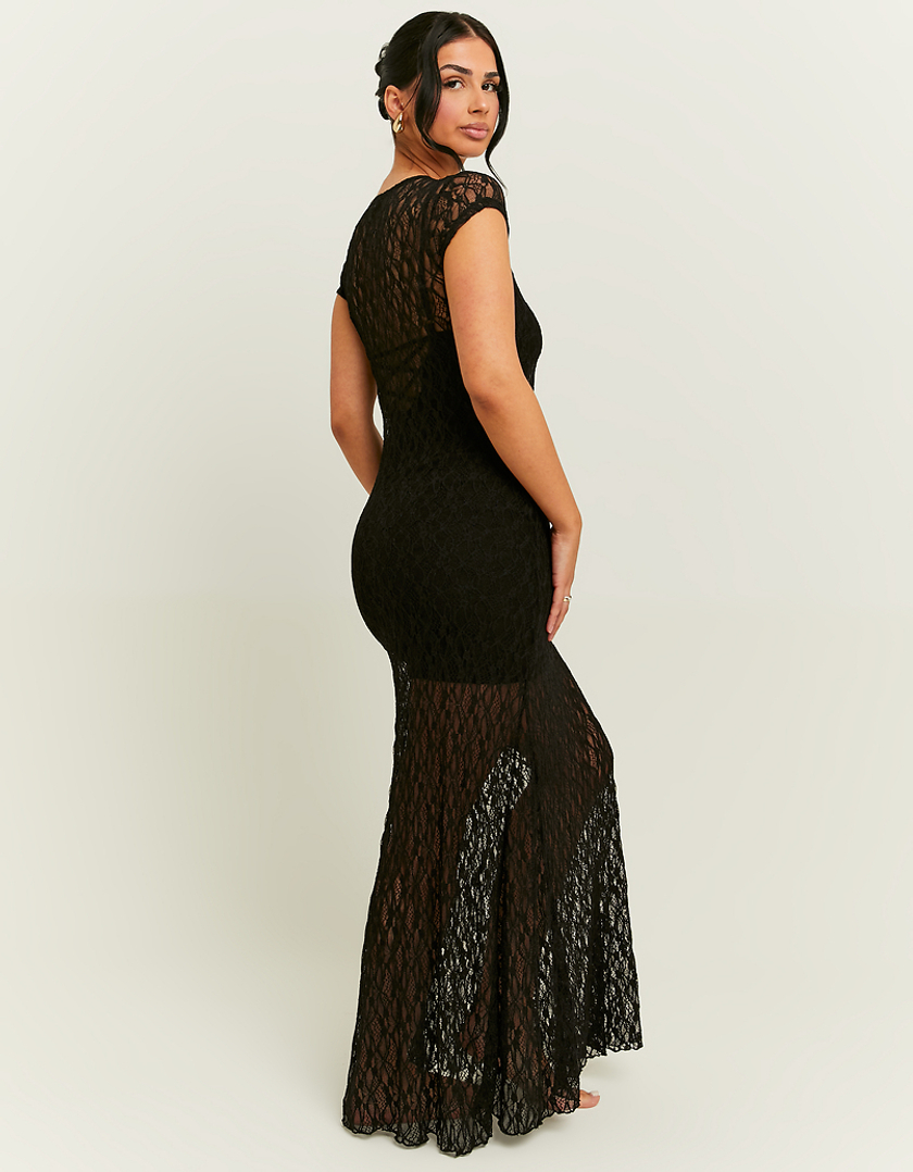 TALLY WEiJL, Black Lace Long Dress for Women