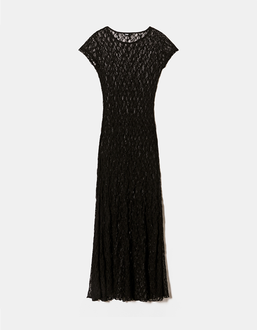 TALLY WEiJL, Black Lace Long Dress for Women