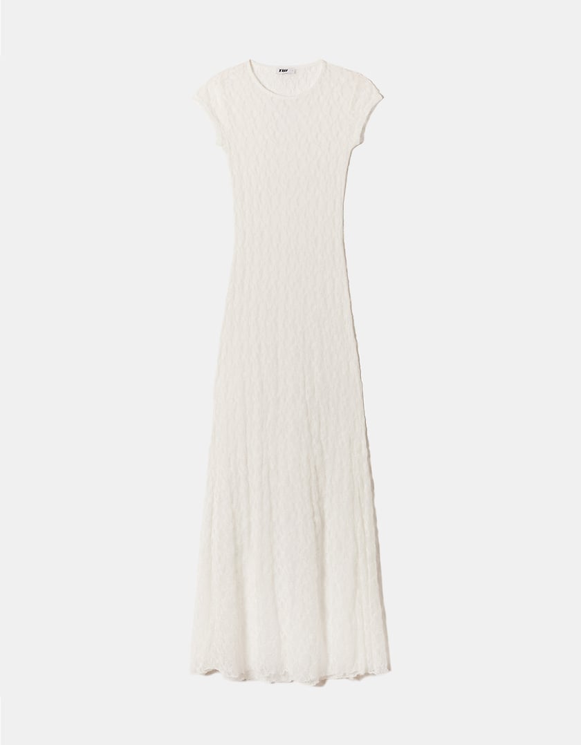 TALLY WEiJL, White Lace Long Dress for Women