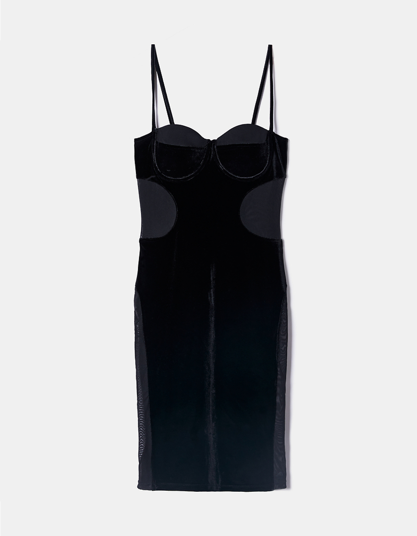 TALLY WEiJL, Black Mesh Mini Dress for Women