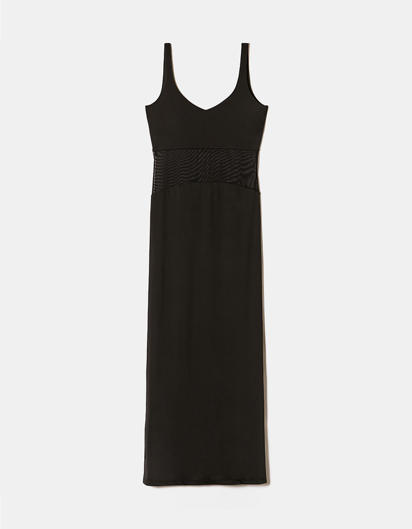 TALLY WEiJL, Vestito Maxi in Mesh Nero for Women