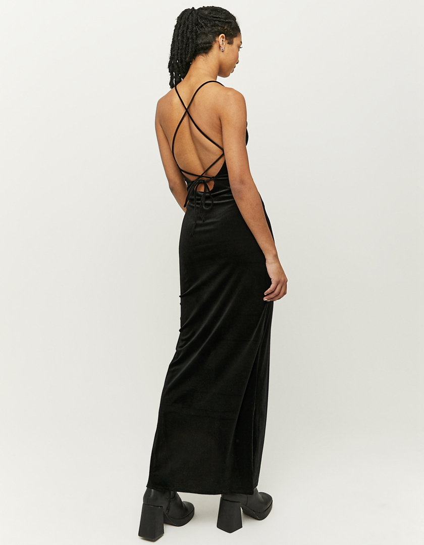 TALLY WEiJL, Robe Longue Dos nu en Velours Noire for Women