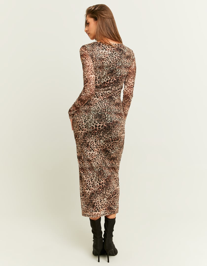 TALLY WEiJL, Robe Longue avec Fente et Imprimé Léopard for Women