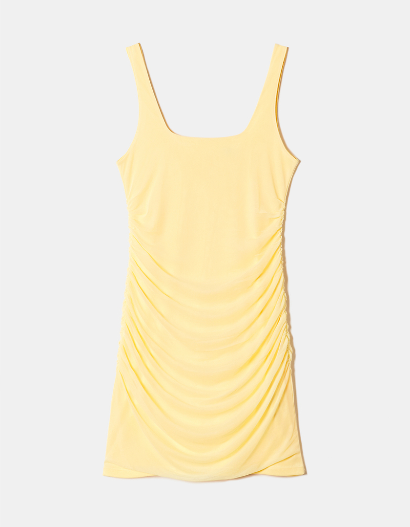 TALLY WEiJL, Yellow Ruched Mini Dress for Women