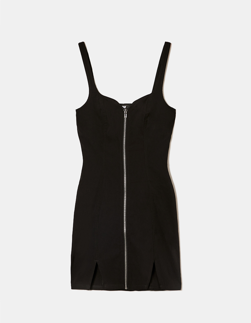 TALLY WEiJL, Black Zip Up Mini Dress for Women