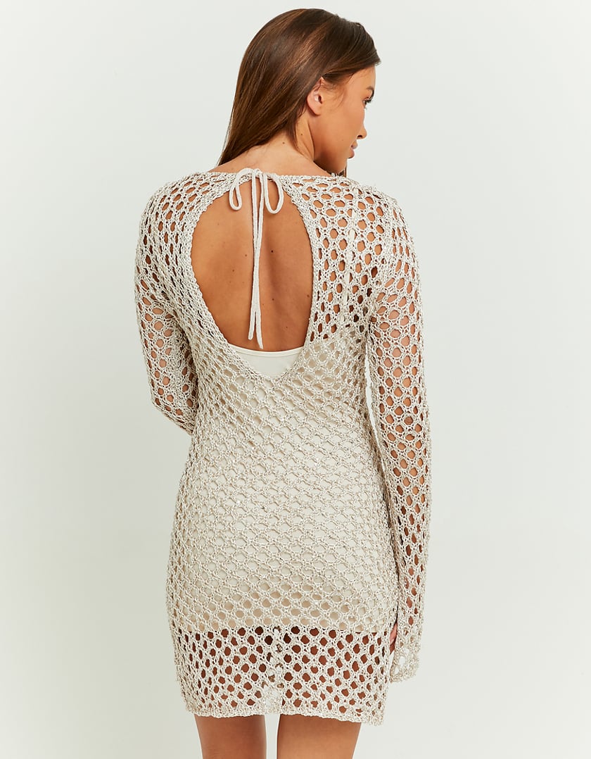 TALLY WEiJL, Crochet Mini Dress with Pailettes for Women