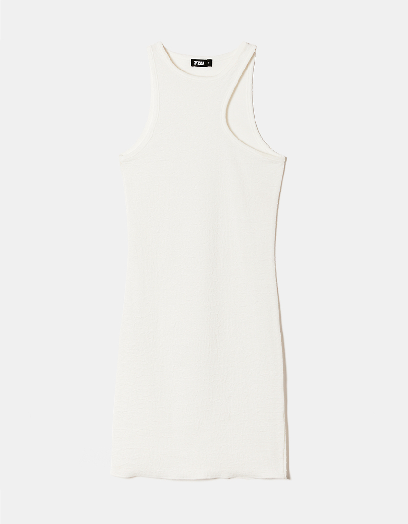 TALLY WEiJL, Vestito Bianco con Texture in Rilievo for Women