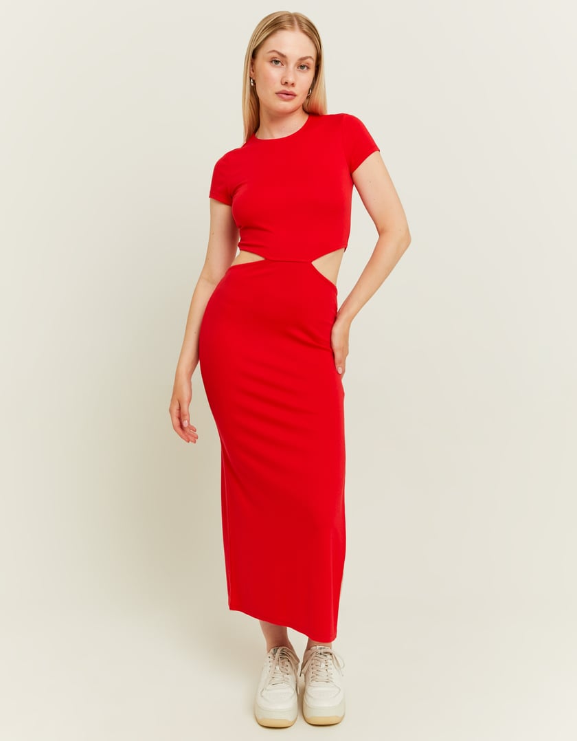 TALLY WEiJL, Robe Rouge avec Découpe sur la Taille for Women