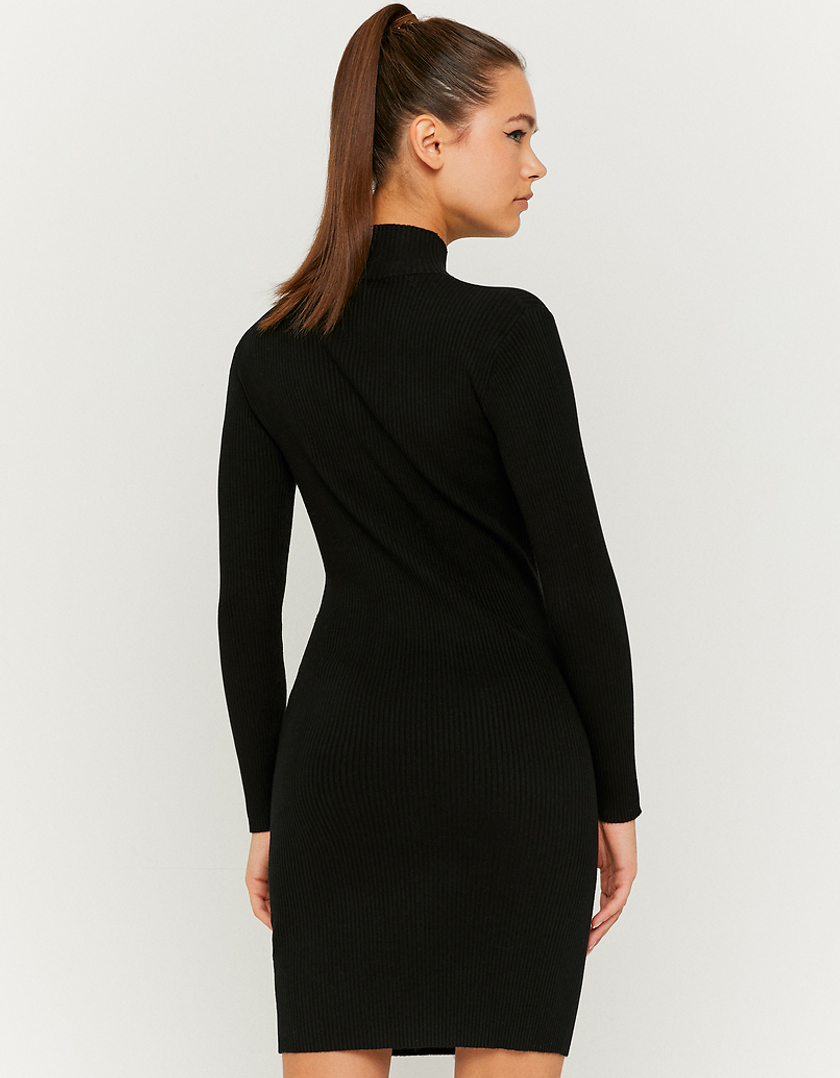 TALLY WEiJL, Black Mini Knit Long Sleeves Dress for Women