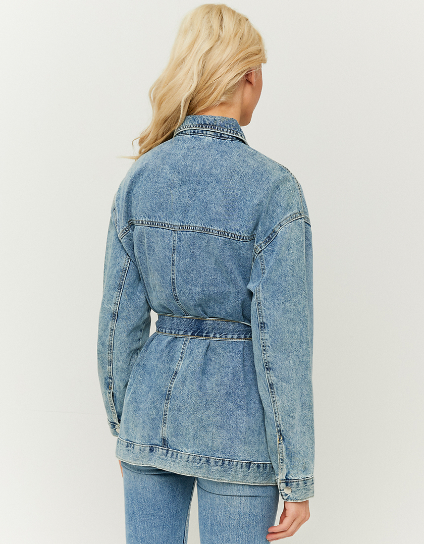 TALLY WEiJL, Blue Denim Jacket with Belt for Women