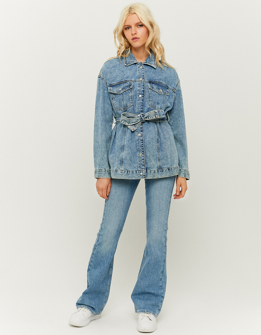 TALLY WEiJL, Blue Denim Jacket with Belt for Women