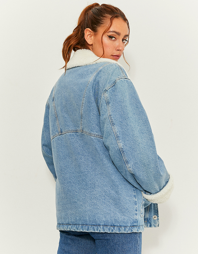 TALLY WEiJL, Denim Jacke mit kunstliches Sherpa-Futter for Women