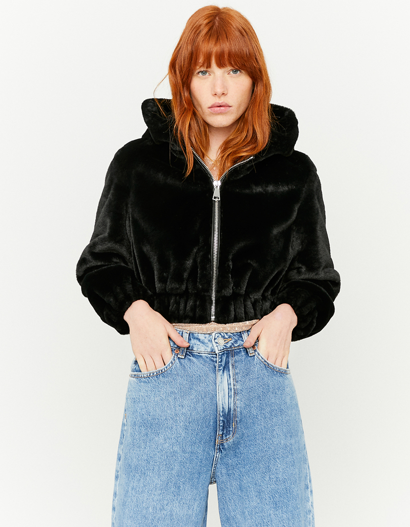 TALLY WEiJL, Cropped Faux Fur Jacket for Women