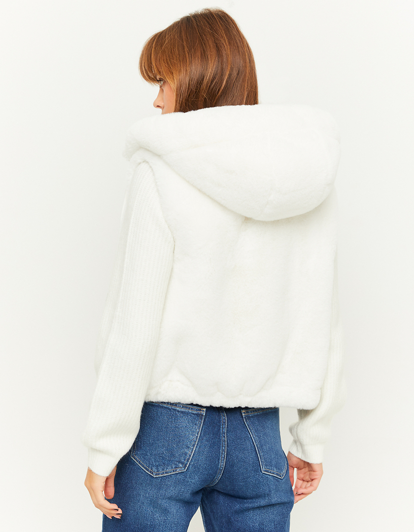 TALLY WEiJL, Μπουφάν Αμάνικο Faux Fur Λευκό for Women