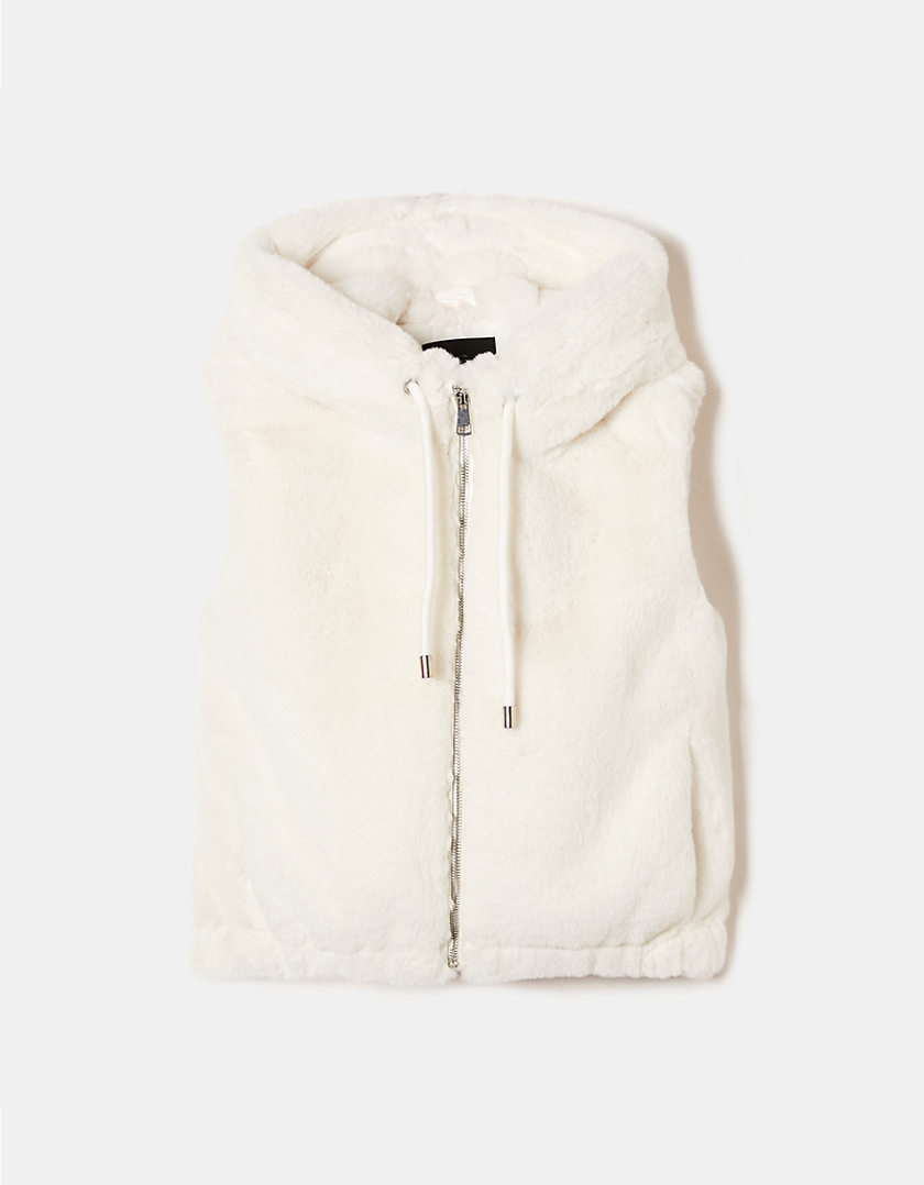 TALLY WEiJL, Veste sans manche en fausse fourrure blanche for Women