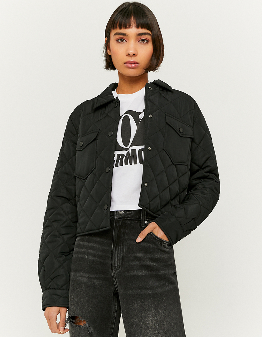 TALLY WEiJL, Black Cropped Quilted Jacket for Women