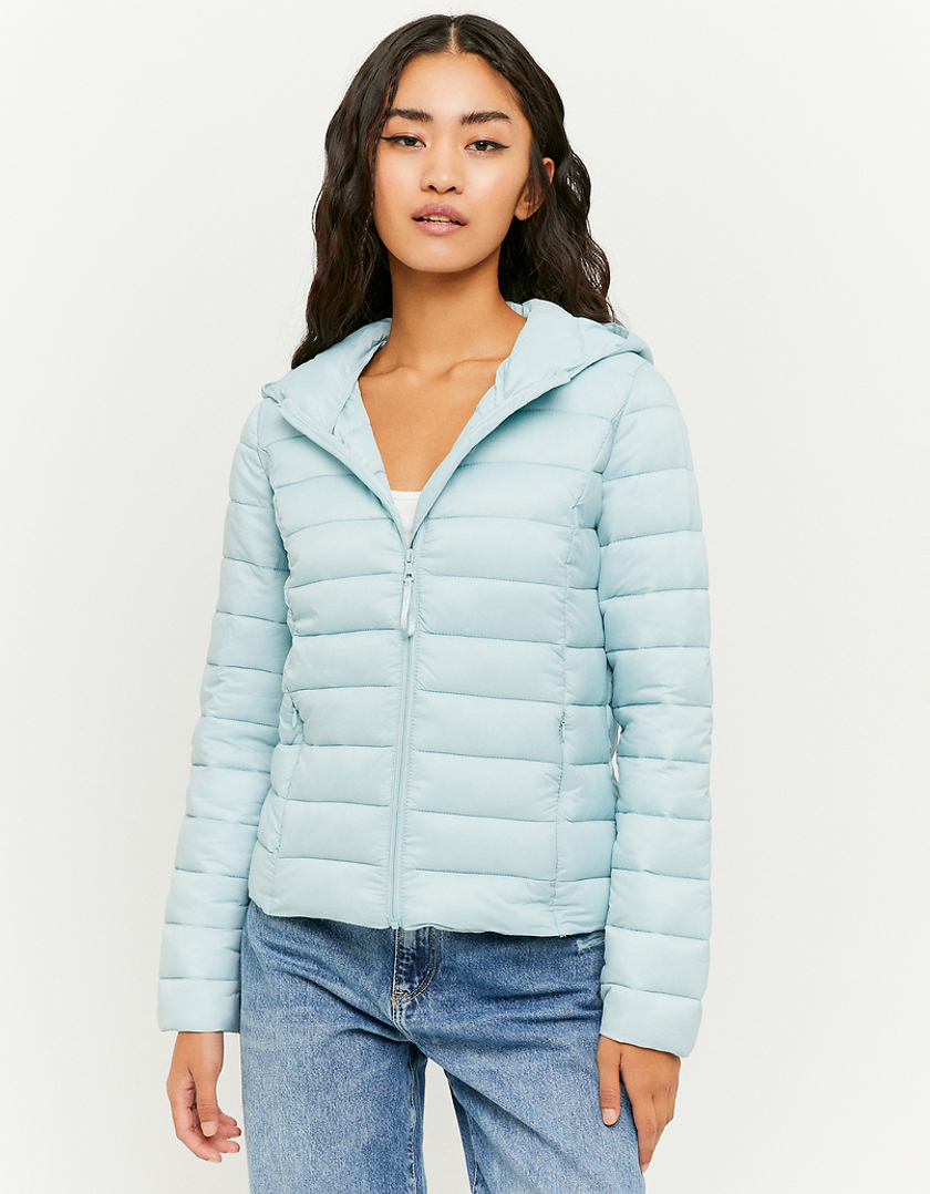 TALLY WEiJL, Blaue leichte Steppjacke mit Kapuze for Women