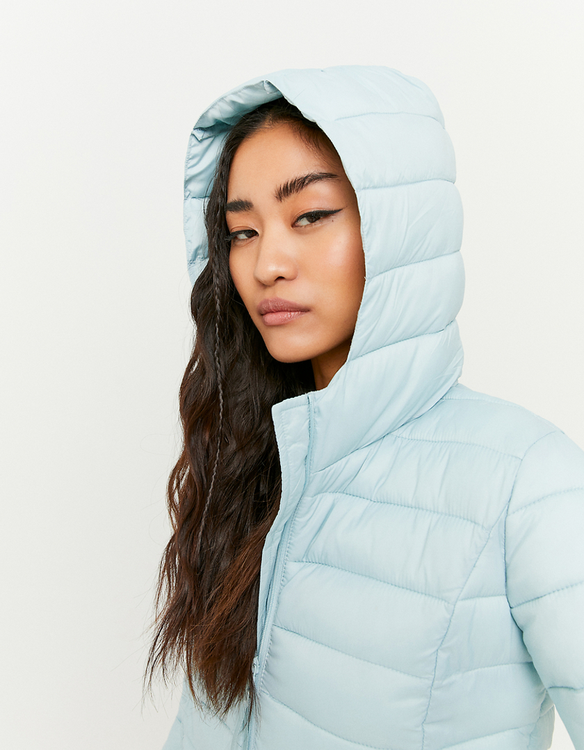 TALLY WEiJL, Blue Hooded Light Puffer Jacket for Women