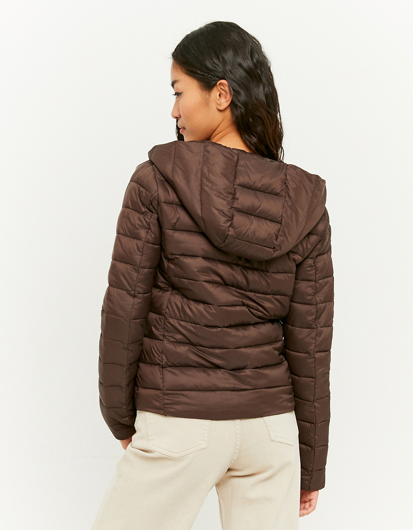 TALLY WEiJL, Brown Hooded Light Puffer Jacket for Women