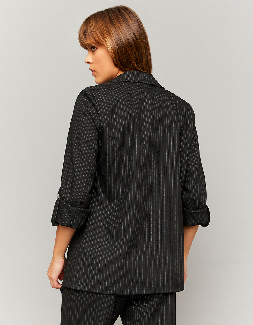 TALLY WEiJL, Black Blazer with Glitter Stripe for Women