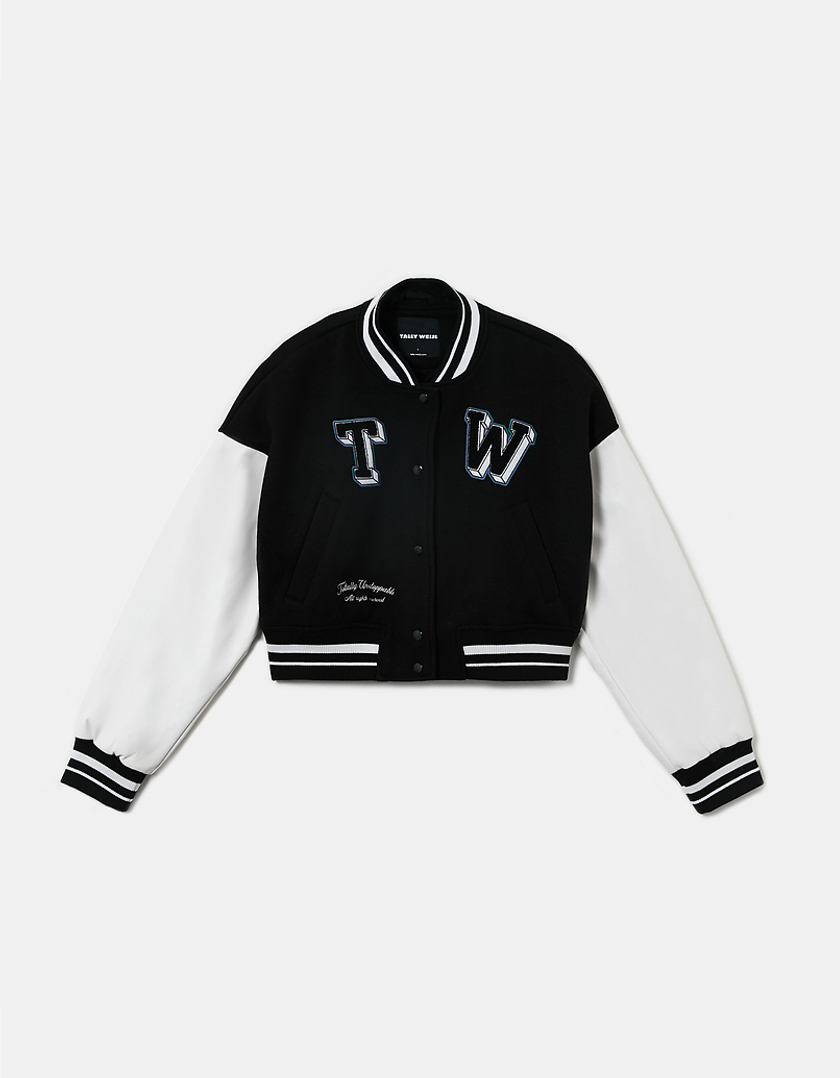 TALLY WEiJL, Giacca Varsity Corta Nera for Women