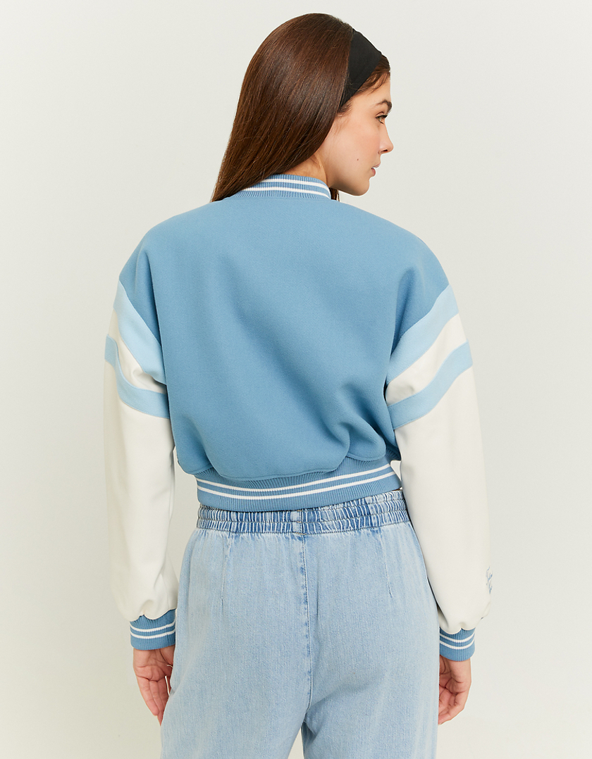 TALLY WEiJL, Blue Cropped Varsity Jacket for Women