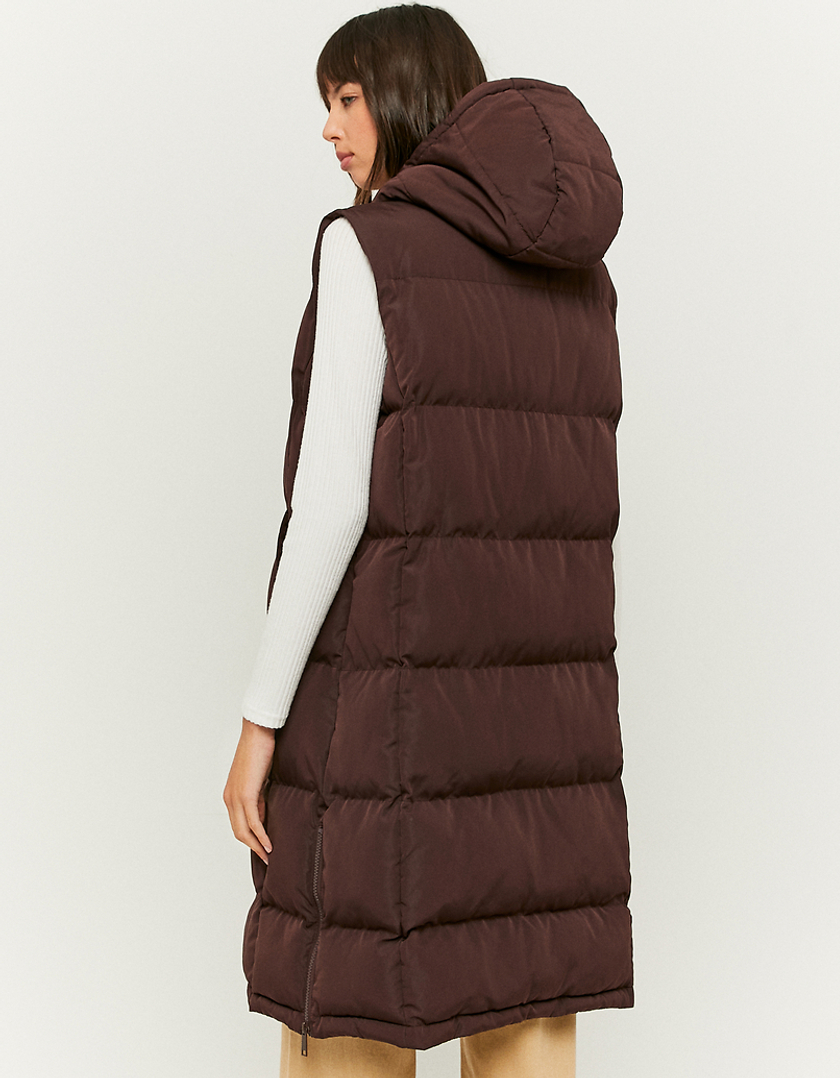 TALLY WEiJL, Braune Lange Ärmellose Steppjacke for Women