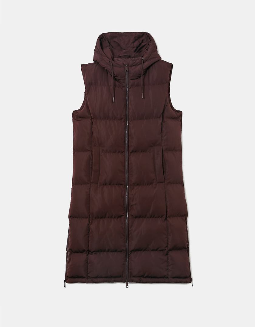 TALLY WEiJL, Braune Lange Ärmellose Steppjacke for Women