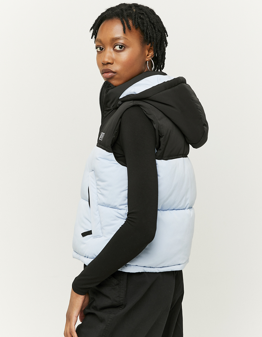 TALLY WEiJL, Blue Hooded Sleeveless Padded Jacket for Women