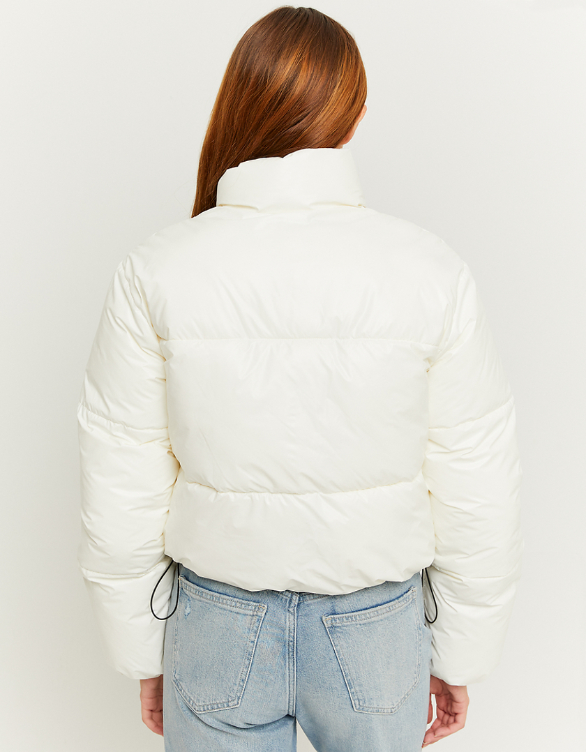 TALLY WEiJL, White Shiny Cropped Padded Jacket for Women