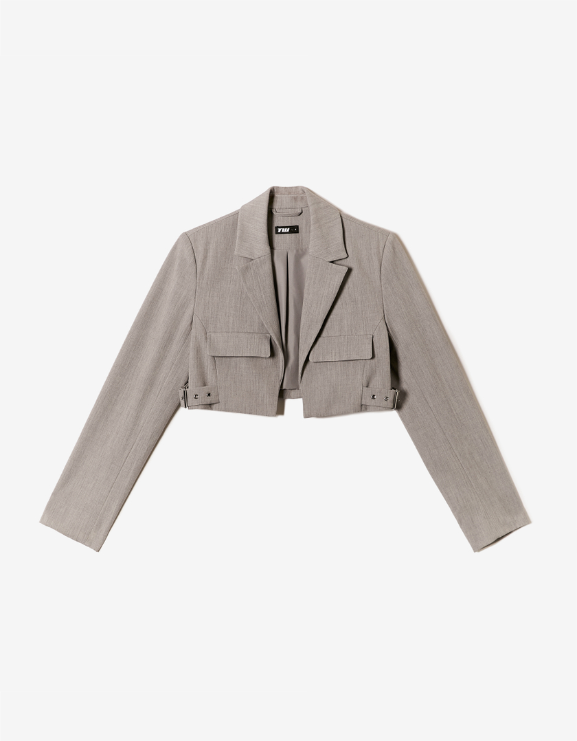 TALLY WEiJL, Grey Cropped Blazer for Women