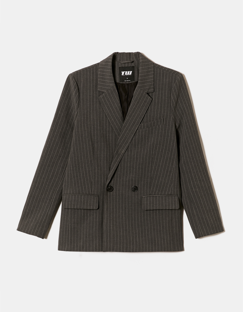 TALLY WEiJL, Black Pinstripe Double Breasted Blazer for Women