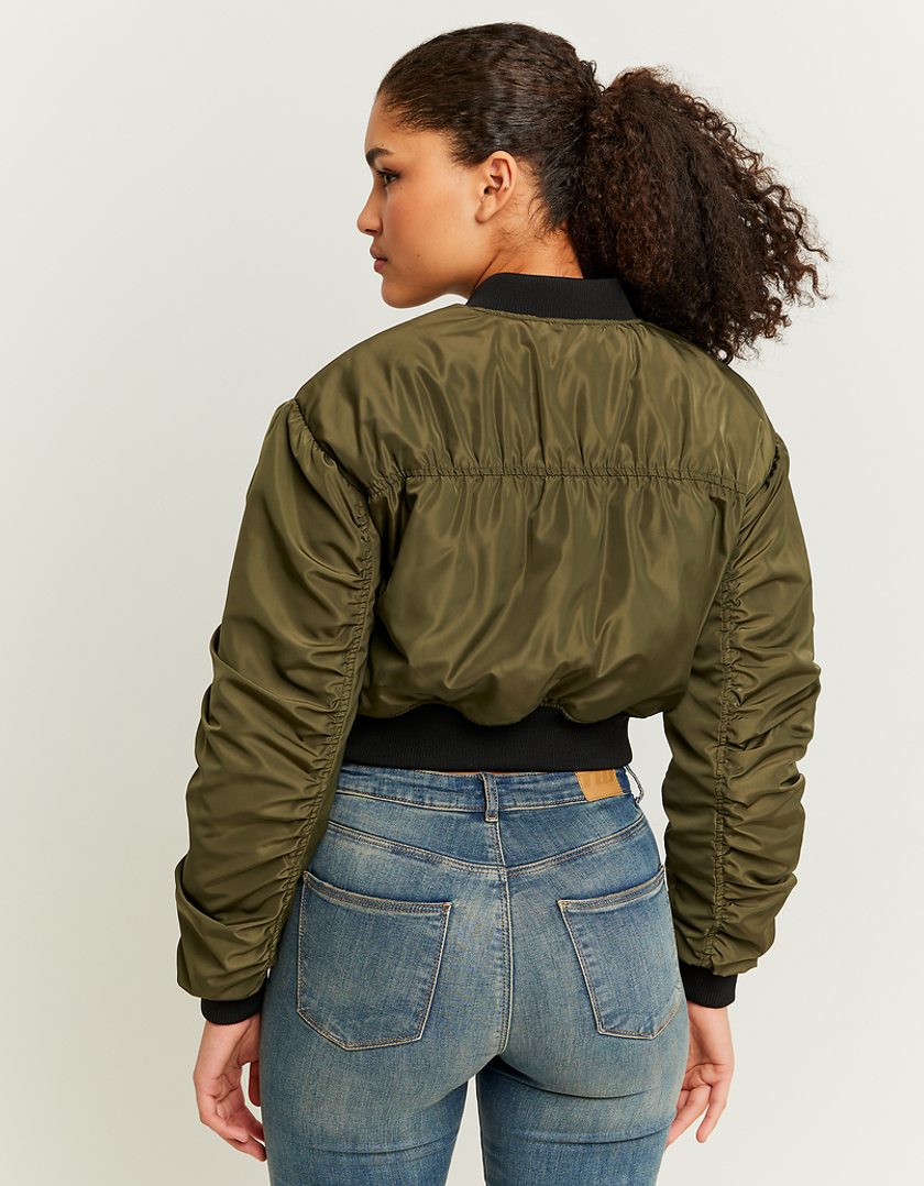 TALLY WEiJL, Green Cropped Bomber Jacket for Women