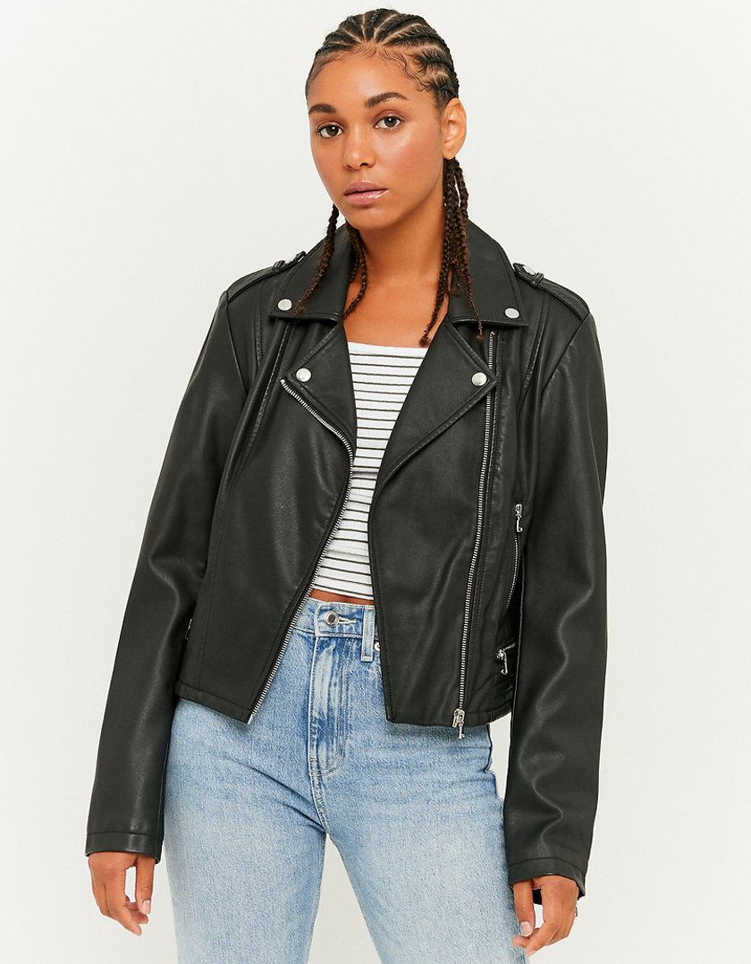 TALLY WEiJL, Veste Biker en Similicuir Noire for Women