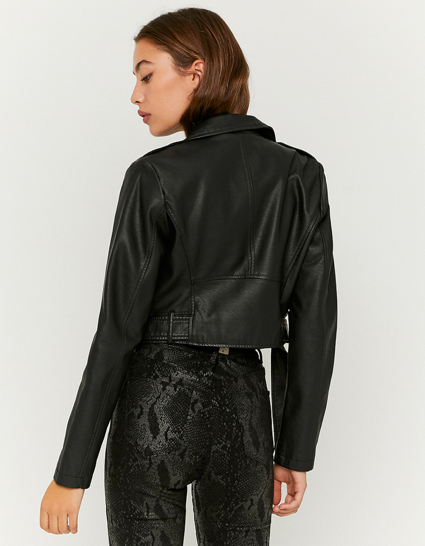 TALLY WEiJL, Black Faux Leather Biker Jacket for Women