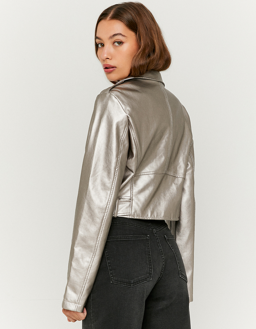 TALLY WEiJL, Veste Biker en Similicuir Grise for Women