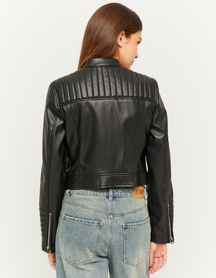 TALLY WEiJL, Black Faux Leather Biker Jacket for Women