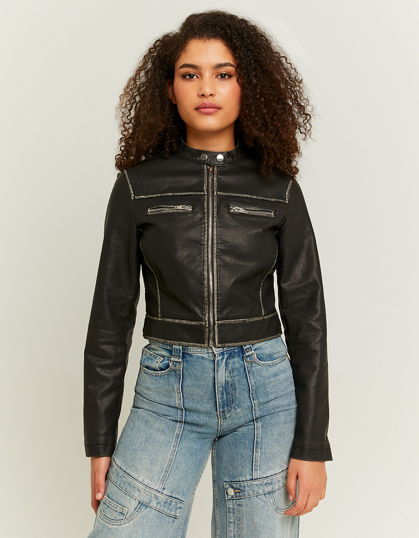 TALLY WEiJL, Black Faux Leather Jacket for Women