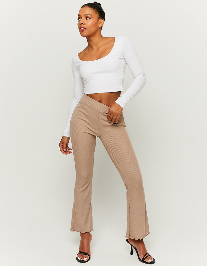 TALLY WEiJL, Legging Taille Haute Flare Beige for Women