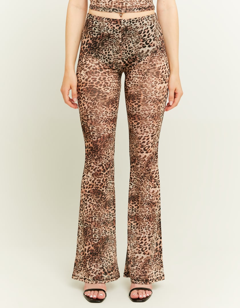 TALLY WEiJL, Leo Print Mesh Leggings for Women