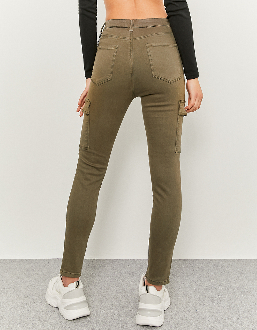 TALLY WEiJL, Green High Waist Cargo Trousers for Women