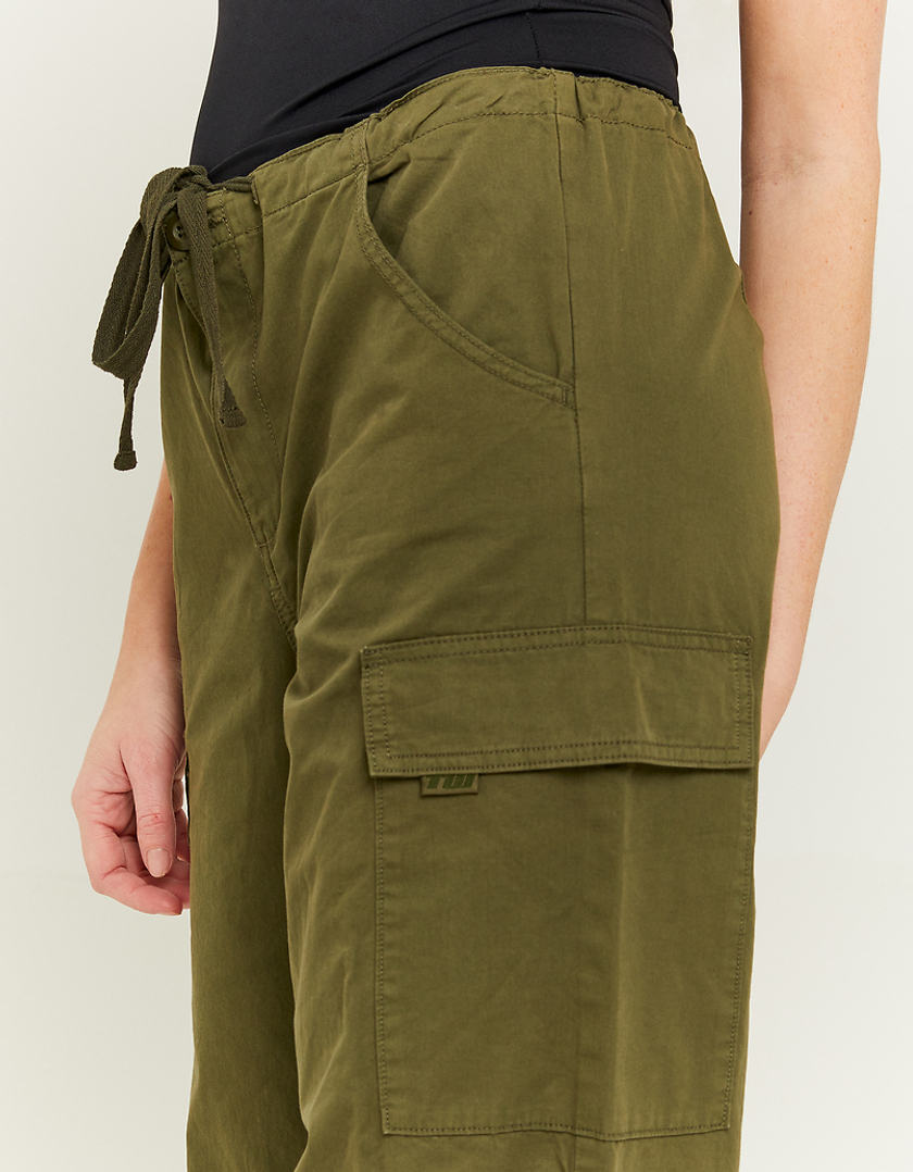 TALLY WEiJL, Green Mid Waist Parachute Trousers for Women