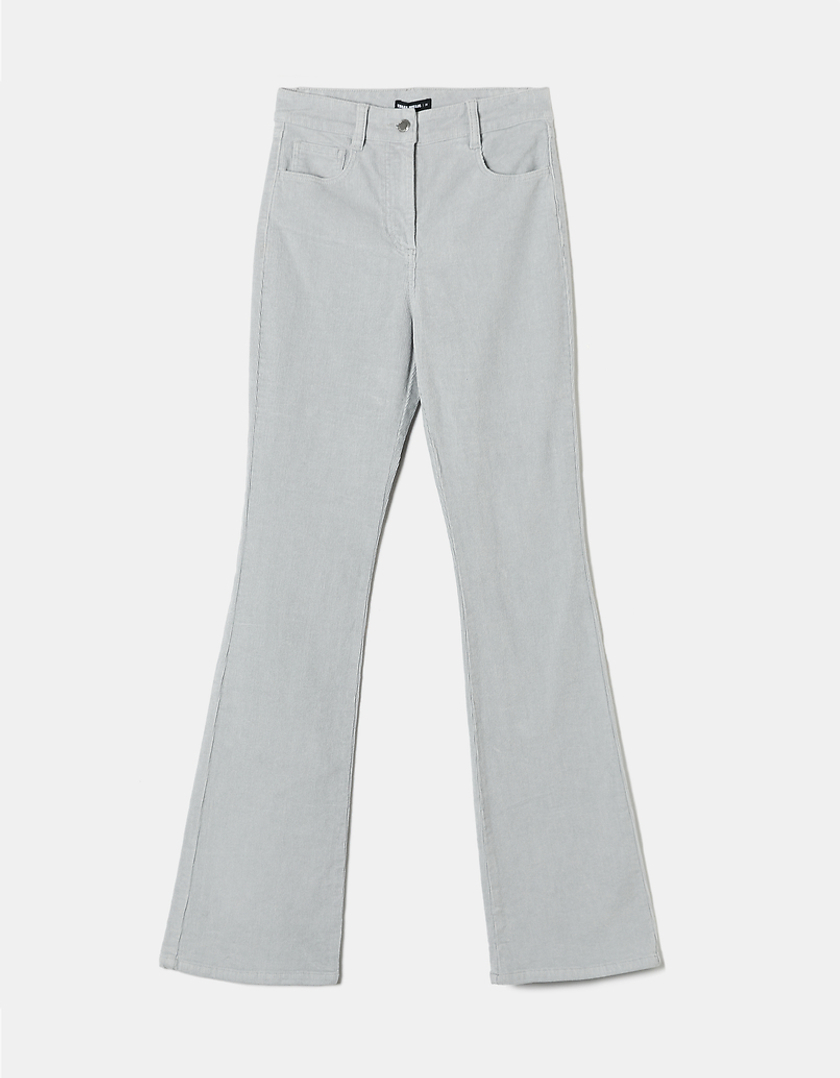 TALLY WEiJL, Grey Corduroy Flare Trousers for Women