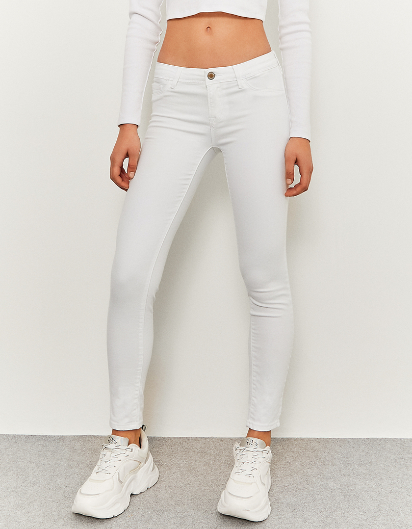 TALLY WEiJL, Pantalon Blanc Taille Basse Skinny for Women