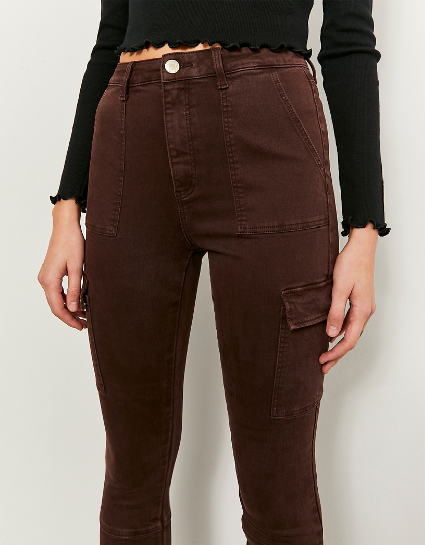 TALLY WEiJL, Brown High Waist Cargo Trousers for Women