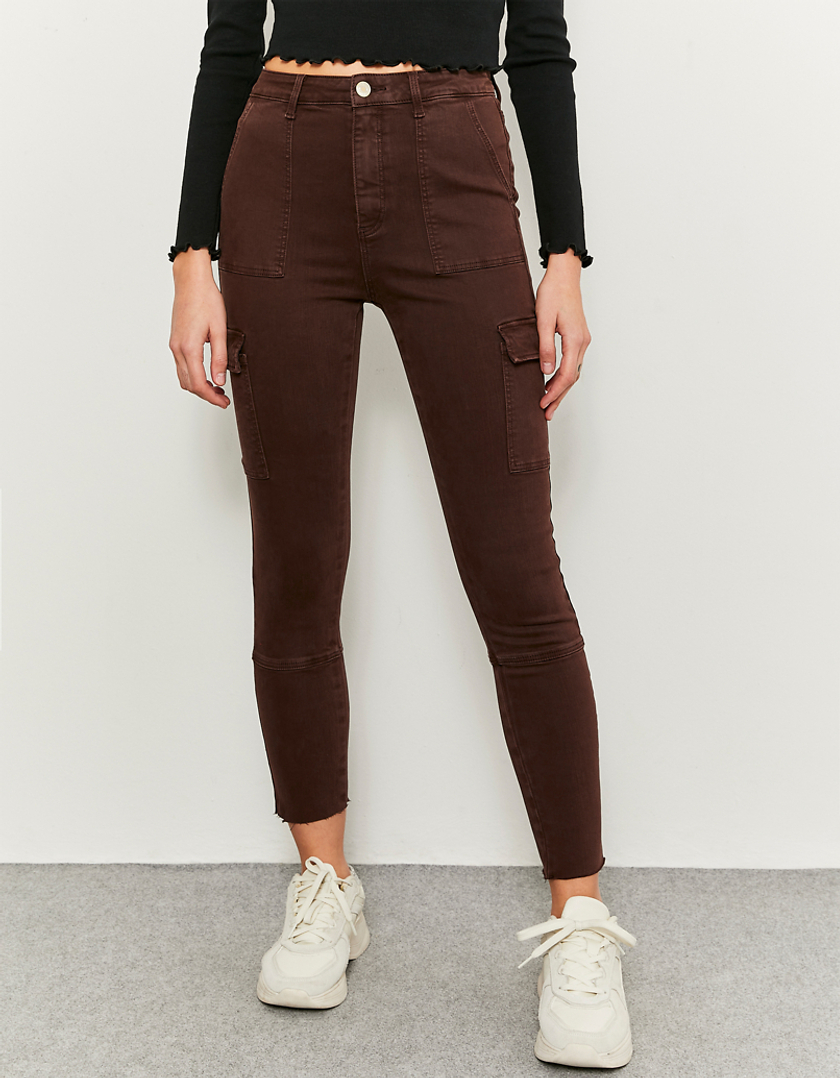 TALLY WEiJL, Brown High Waist Cargo Trousers for Women