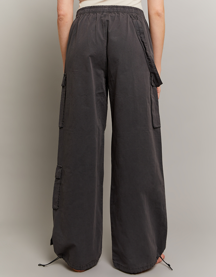 TALLY WEiJL, Grey High Waist Cargo Wide Leg Trousers for Women