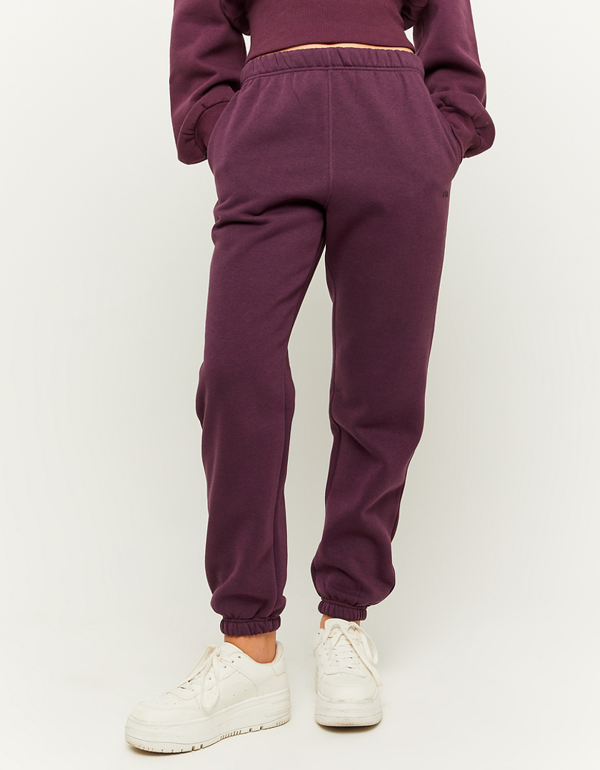 TALLY WEiJL, Burgundy High Waist Relaxed Leg Joggers for Women