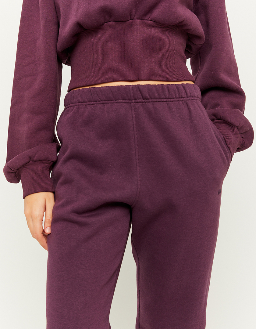 TALLY WEiJL, Burgundy High Waist Relaxed Leg Joggers for Women