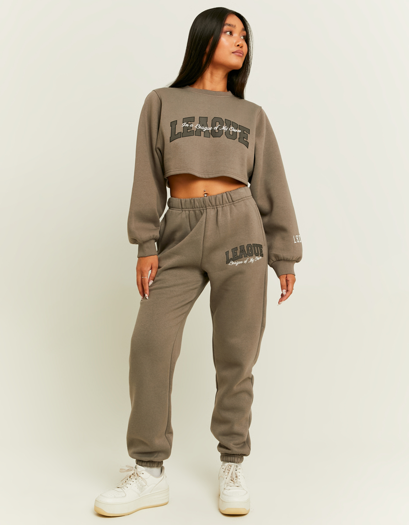 TALLY WEiJL, Grey Basic Joggers with Embroidery for Women